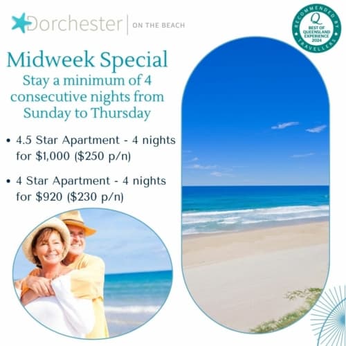 Dorchester on the Beach Gold Coast Midweek Accommodation Special